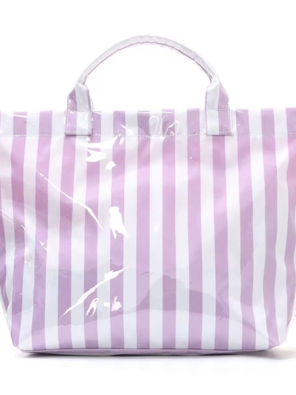 Waterproof Striped Beach Tote | Oversized Pool & Boat Bag - Lavender Stripe
